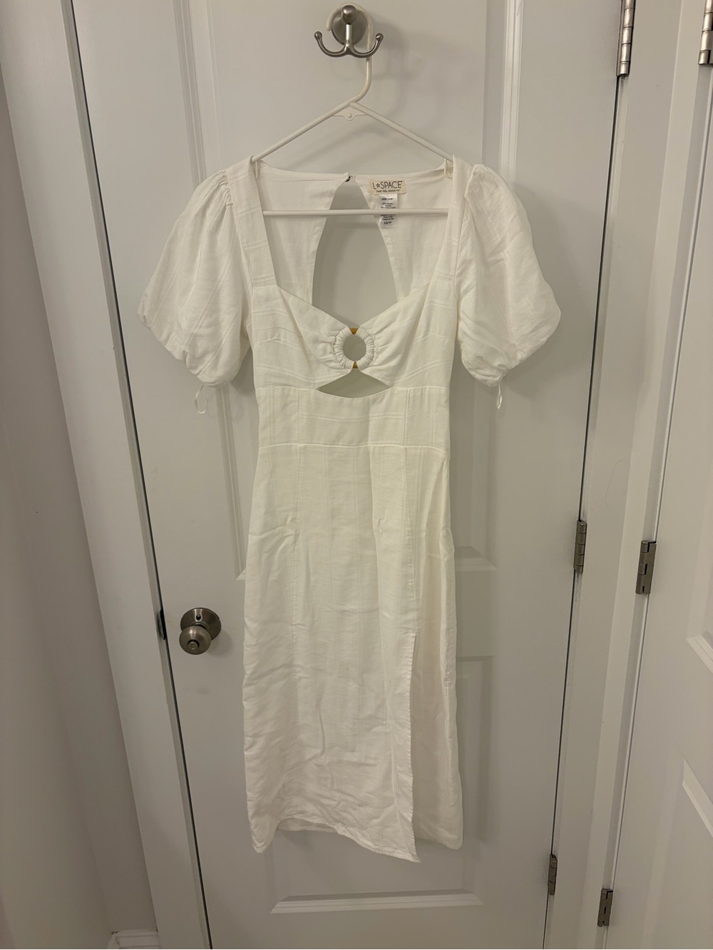 l*space Sienna Midi Linen Dress In White